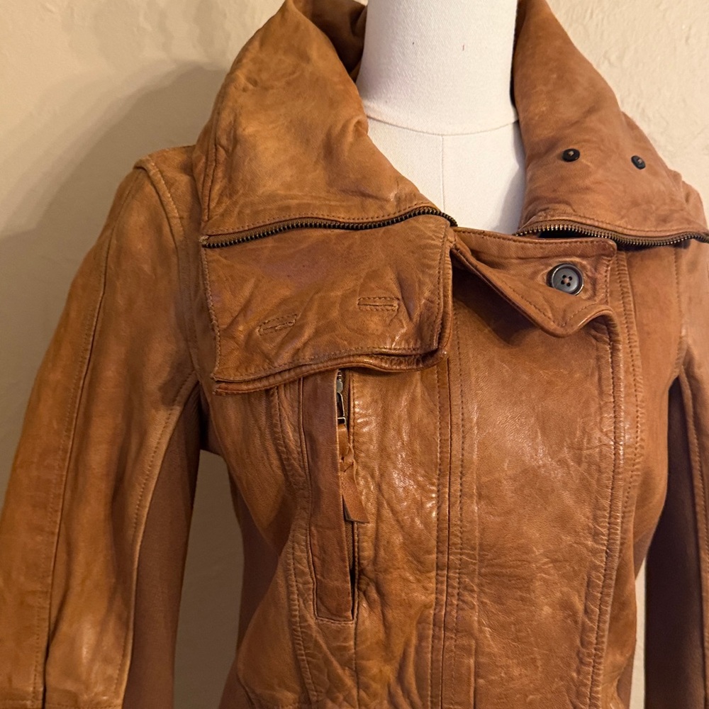 NICHOLAS K Brock Leather Jacket Medium Brown - Picture 4 of 17